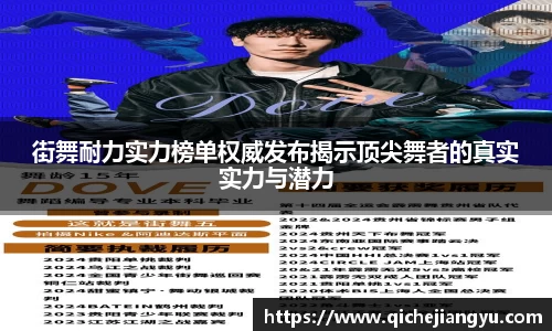 街舞耐力实力榜单权威发布揭示顶尖舞者的真实实力与潜力